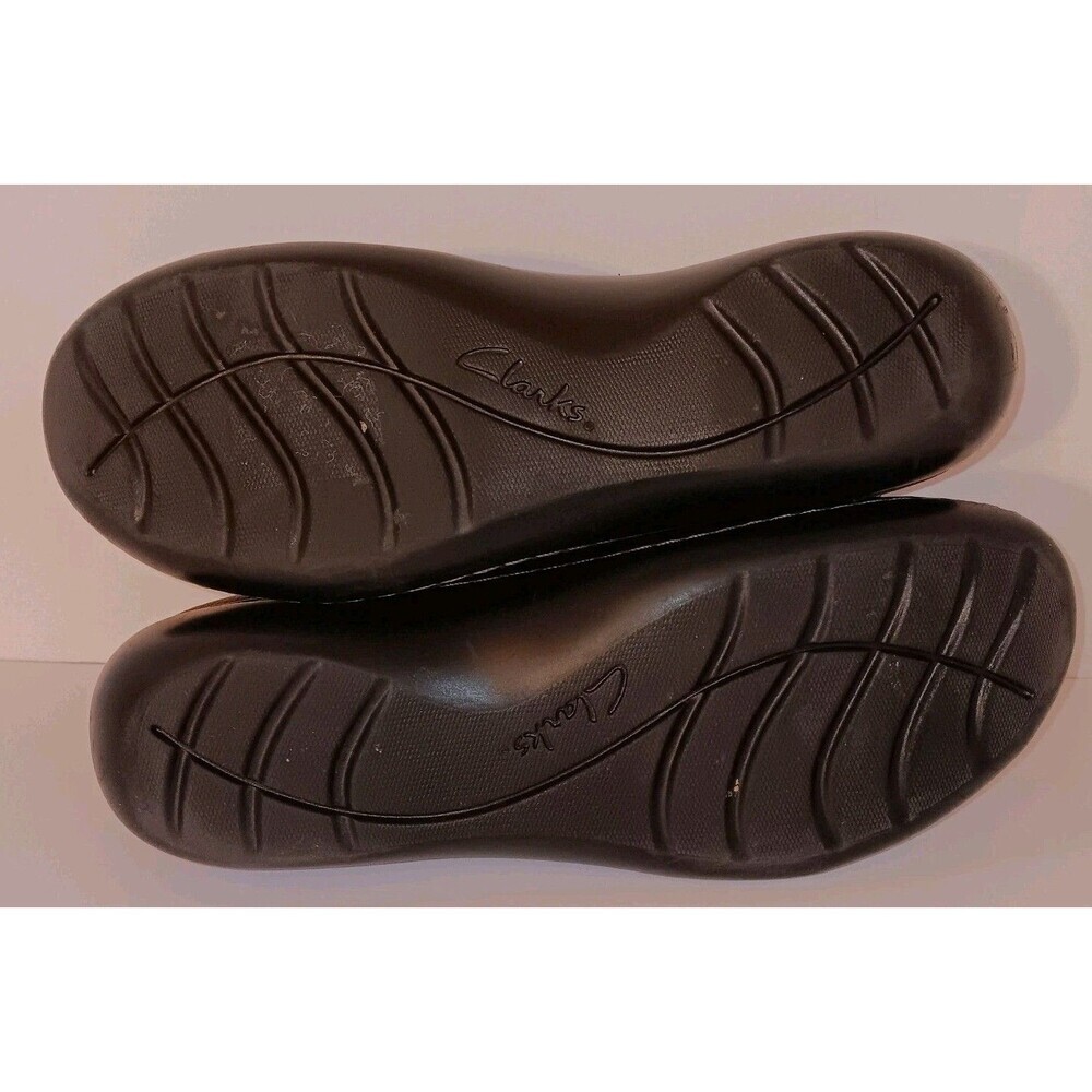 Clarks Women's Black w/White Stitch Ashland Effie Flat Slip-on Loafers Size 8.5 - Picture 6 of 6